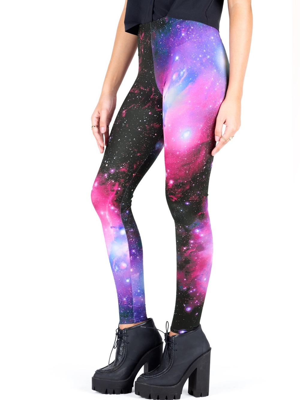 BlackMilk NASA Photo Galaxy Leggings Size Small Purple Nebula Stars Australia